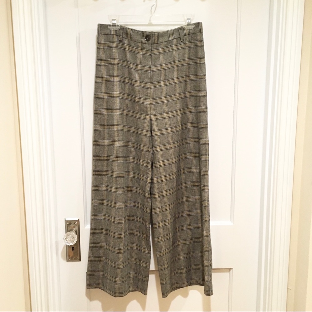 Ten x Ron Herman Plaid Wide Leg Trousers Pants S